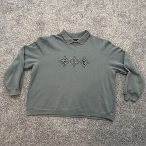 Vintage Jenny Buchanan Sweatshirt Plus 2X Embroidered Floral Cottagecore Grandma